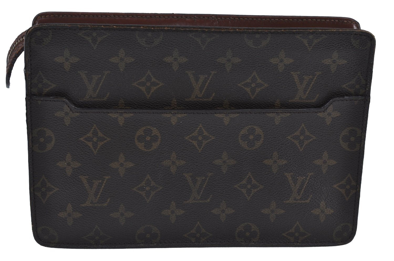 Authentic Louis Vuitton Monogram Pochette Homme Clutch Hand Bag M51795 LV K5315