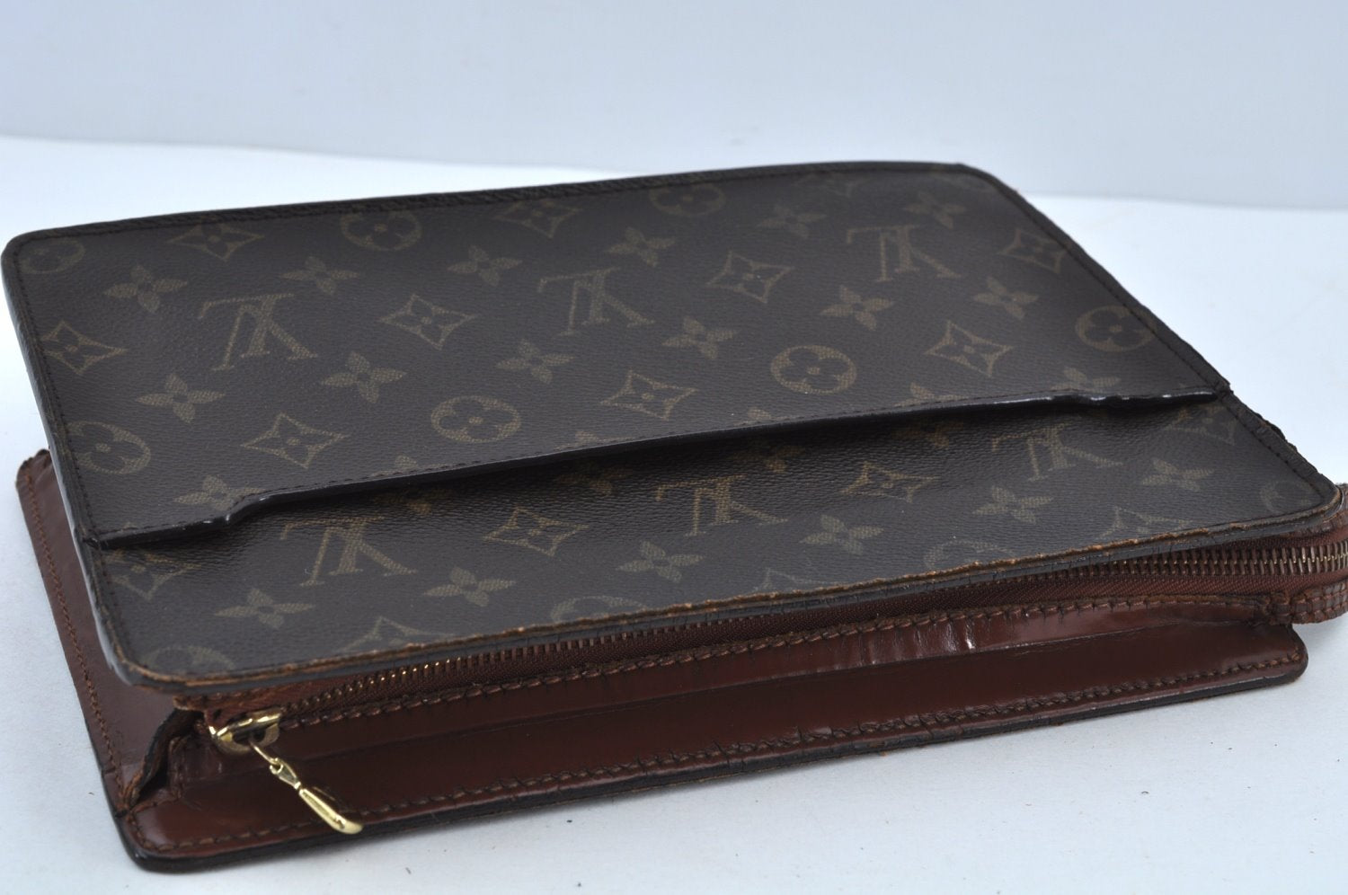 Authentic Louis Vuitton Monogram Pochette Homme Clutch Hand Bag M51795 LV K5315