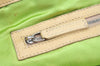 Authentic FENDI Flower Motif Bijou Leather Shoulder Tote Bag Beige K5326