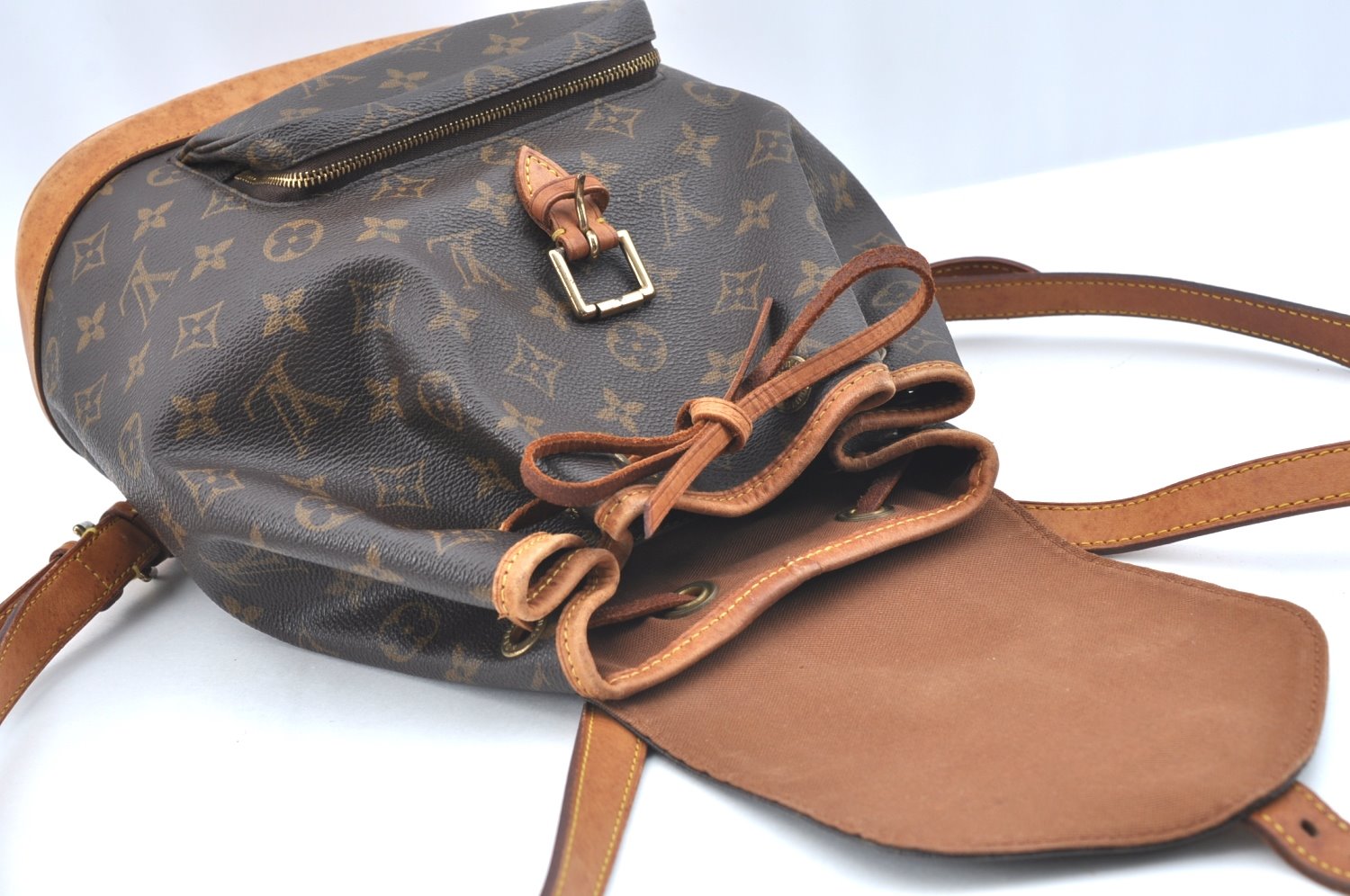 Authentic Louis Vuitton Monogram Montsouris MM Backpack M51136 LV K5327