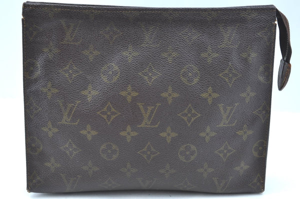 Authentic Louis Vuitton Monogram Poche Toilette 26 M47542 Cosmetics Pouch K5328