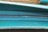Authentic FENDI Selleria Hand Bag Purse Straw Leather Beige Light Blue K5339