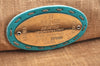Authentic FENDI Selleria Hand Bag Purse Straw Leather Beige Light Blue K5339