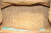 Authentic FENDI Selleria Hand Bag Purse Straw Leather Beige Light Blue K5339