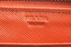 Authentic PRADA Saffiano Leather Round Zip Long Wallet Purse Orange K5346