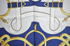 Authentic HERMES Carre 90 Scarf "Eperon d'or" Silk Blue K5354