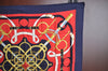 Authentic HERMES Carre 90 Scarf "Eperon d'or" Silk Navy Blue K5363