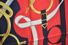 Authentic HERMES Carre 90 Scarf "Eperon d'or" Silk Navy Blue K5363