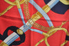 Authentic HERMES Carre 90 Scarf "Eperon d'or" Silk Navy Blue K5363