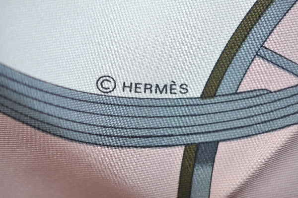 Authentic HERMES Carre 90 Scarf "SPRINGS" Silk Pink K5364