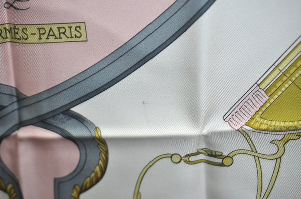 Authentic HERMES Carre 90 Scarf "SPRINGS" Silk Pink K5364