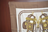 Authentic HERMES Carre 90 Scarf "BRIDES de GALA par" Silk Brown K5366