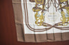 Authentic HERMES Carre 90 Scarf "BRIDES de GALA par" Silk Brown K5366