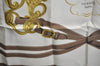 Authentic HERMES Carre 90 Scarf "BRIDES de GALA par" Silk Brown K5366
