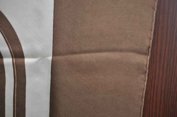 Authentic HERMES Carre 90 Scarf "BRIDES de GALA par" Silk Brown K5366