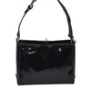 Authentic GUCCI Vintage Shoulder Hand Bag Purse Enamel Black K5369