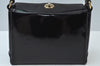 Authentic GUCCI Vintage Shoulder Hand Bag Purse Enamel Black K5369