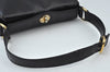 Authentic GUCCI Vintage Shoulder Hand Bag Purse Enamel Black K5369