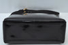 Authentic GUCCI Vintage Shoulder Hand Bag Purse Enamel Black K5369