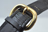 Authentic GUCCI Vintage Shoulder Hand Bag Purse Enamel Black K5369