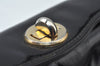 Authentic GUCCI Vintage Shoulder Hand Bag Purse Enamel Black K5369