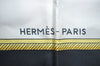 Authentic HERMES Carre 90 Scarf "LES VOITURES A TRANSFORMATION" Silk Black K5375