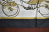 Authentic HERMES Carre 90 Scarf "LES VOITURES A TRANSFORMATION" Silk Black K5375