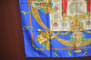 Authentic HERMES Carre 90 Scarf "HOMMAGE A CHARLES GARNIER" Silk Blue K5378