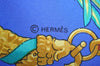 Authentic HERMES Carre 90 Scarf "HOMMAGE A CHARLES GARNIER" Silk Blue K5378