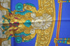 Authentic HERMES Carre 90 Scarf "HOMMAGE A CHARLES GARNIER" Silk Blue K5378