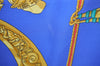 Authentic HERMES Carre 90 Scarf "HOMMAGE A CHARLES GARNIER" Silk Blue K5378