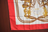 Authentic HERMES Carre 90 Scarf "BRIDES de GALA par" Silk Red K5380