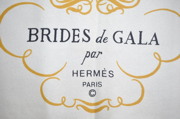 Authentic HERMES Carre 90 Scarf "BRIDES de GALA par" Silk Red K5380