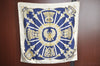 Authentic HERMES Carre 90 Scarf Egypt Motif Silk White Blue K5381