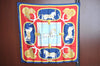 Authentic HERMES Carre 90 Scarf "Grand Apparat" Silk Blue Yellow Red K5387