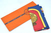 Authentic HERMES Carre 90 Scarf "Grand Apparat" Silk Blue Yellow Red K5387