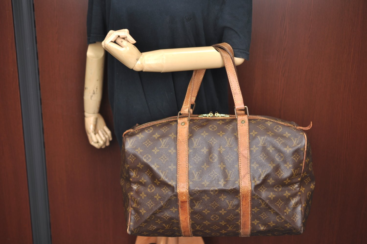 Authentic Louis Vuitton Monogram Sac Souple 45 Hand Boston Bag M41624 LV K5392