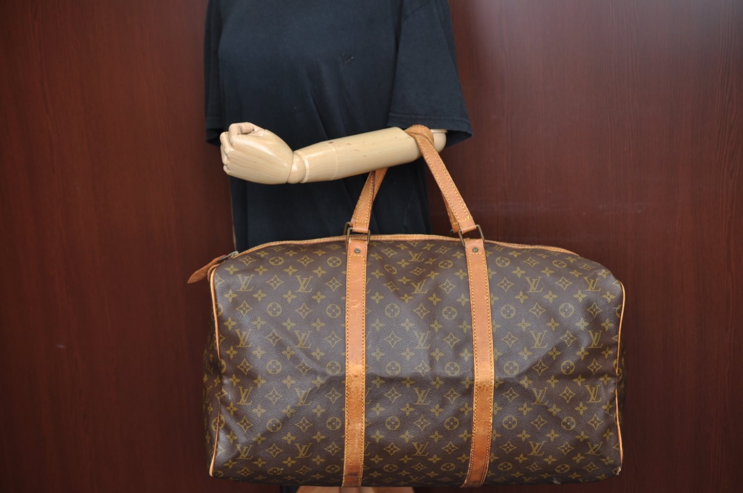 Authentic Louis Vuitton Monogram Sac Souple55 Hand Boston Bag Old Model LV K5397