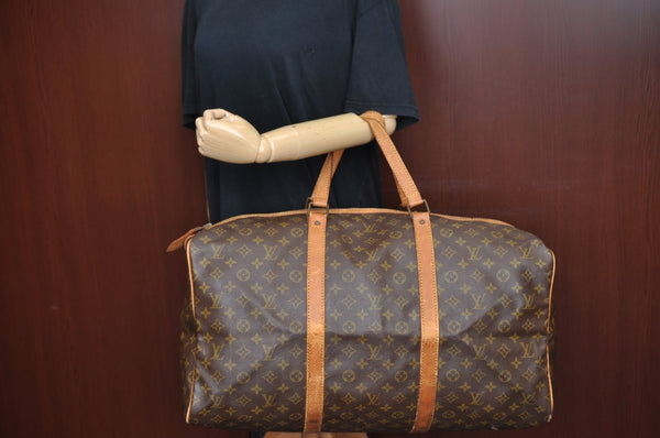 Authentic Louis Vuitton Monogram Sac Souple55 Hand Boston Bag Old Model LV K5397