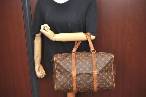 Authentic Louis Vuitton Monogram Sac Souple 35 Hand Boston Bag Old Model K5420