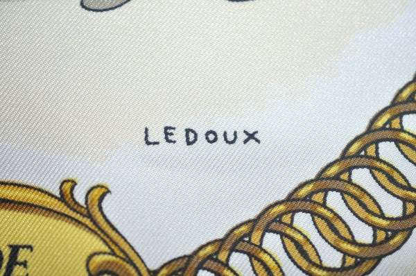 Authentic HERMES Carre 90 Scarf "LA PROMENADE DE LONGCHAMPS" Silk Blue K5425