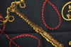 Authentic HERMES Carre 90 Scarf "LES CLES THE KEYS RARE" Silk Black K5449