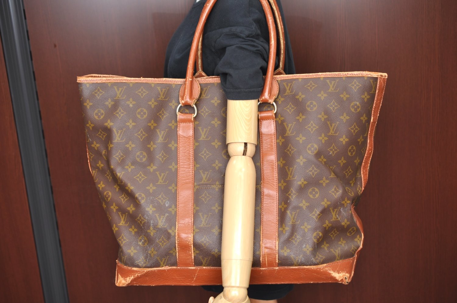 Auth Louis Vuitton Monogram Sac Weekend GM Vintage Tote Hand Bag Old Model K5465