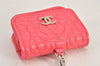 Authentic CHANEL Caviar Skin Camellia CC Logo Air Pods Case Purse Pink Box K5494