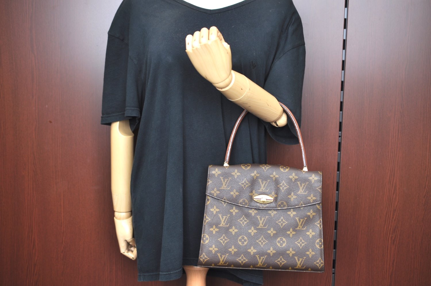 Authentic Louis Vuitton Monogram Malesherbes Hand Bag Purse M51379 LV K5495