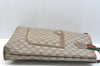 Auth GUCCI GG Plus Web Sherry Line Shoulder Tote Bag PVC Leather Brown K5496