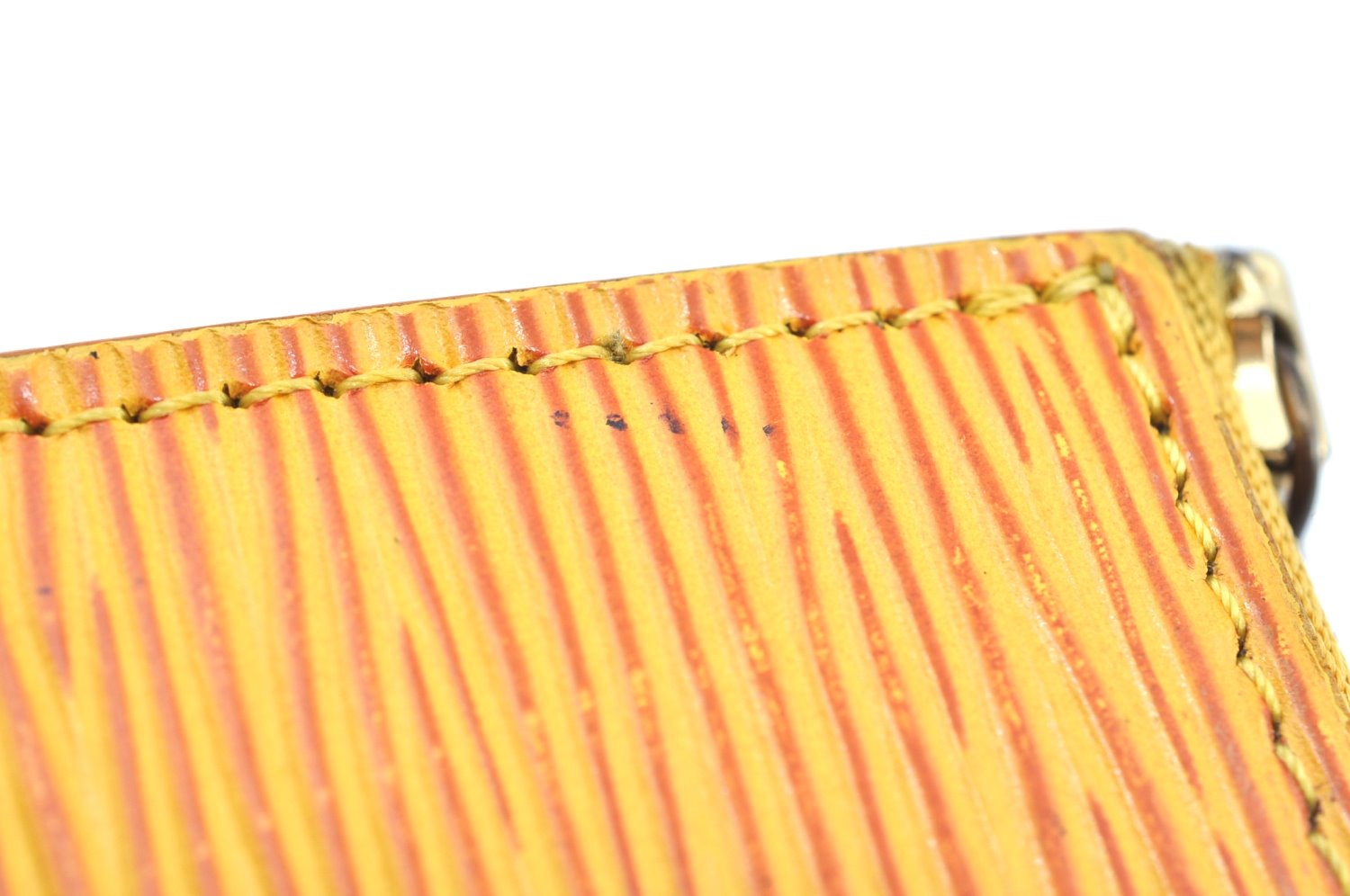 Authentic Louis Vuitton Epi Pochette Accessoires Pouch Yellow M52959 LV K5499