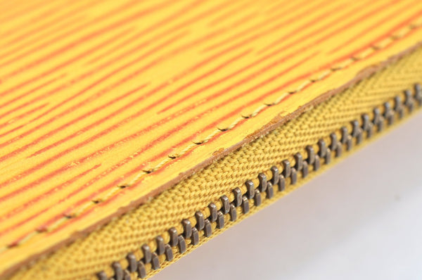 Authentic Louis Vuitton Epi Pochette Accessoires Pouch Yellow M52959 LV K5499
