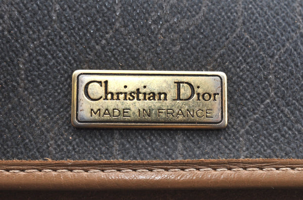 Authentic Christian Dior Honeycomb Shoulder Cross Bag PVC Leather Black CD K5502