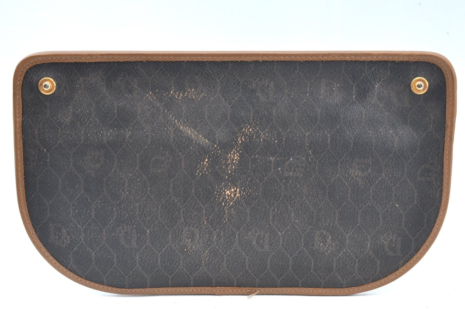 Authentic Christian Dior Honeycomb Shoulder Cross Bag PVC Leather Black CD K5502